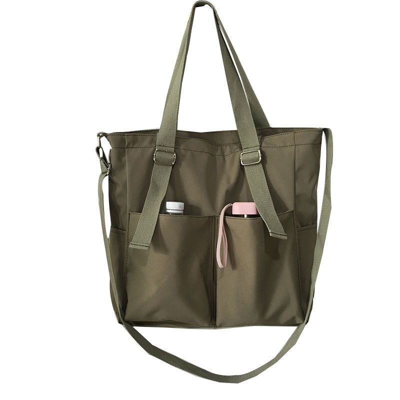 Waterproof Large Capacity Canvas Girl Shoulder Hand Bucket Bag Basket Crossbody