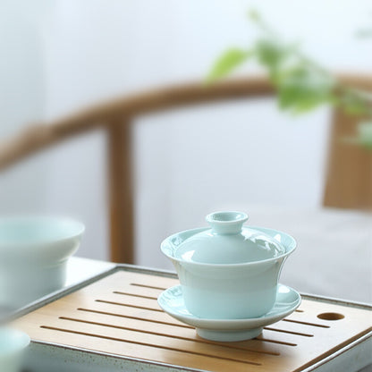 Jingdezhen Porcelain Gaiwan Chinese Covered Bowl Tureen With Cup Saucer Lid New