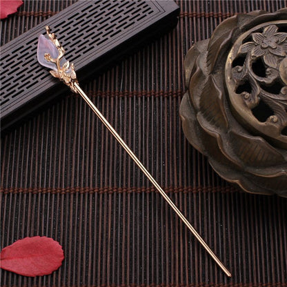 Women Hair Stick Metal Glaze Chopstick Hairwear Retro Chinese Hanfu Accessories