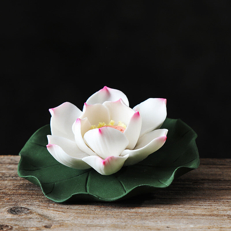 Creative Tea Pet Lotus Flower Design Carved Incense Burner House Decoration New
