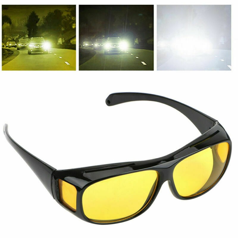 Sunglasses UV Protection Sports Mirror Polarized Night Vision Yellow Film E