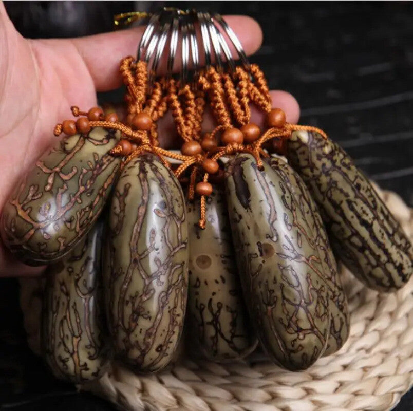 Chinese Carved Buddhism Thousand Eyes Bodhi Exquisite Car Key Chain Pendant