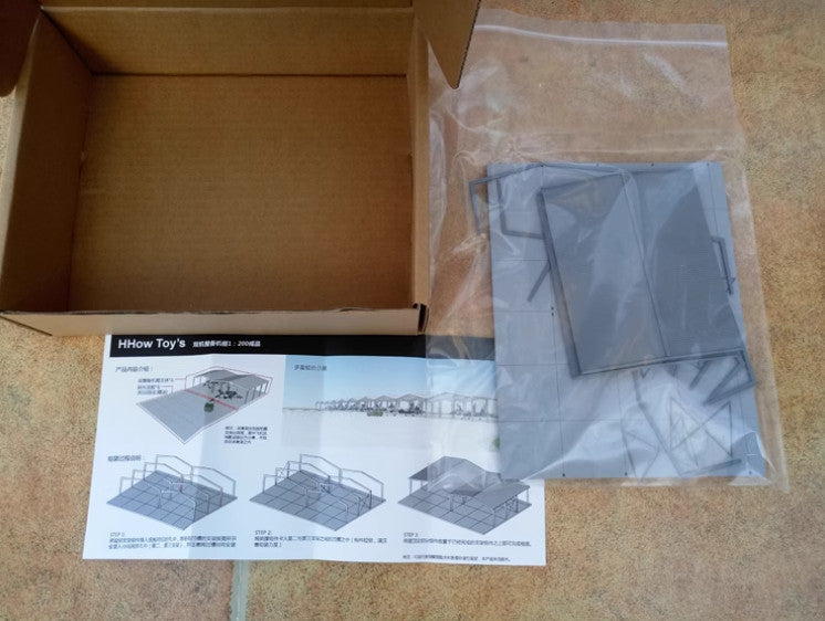 1/200 Airfield Accessories M-0201 Air Force Hangar Scene Model(No Aircraft)