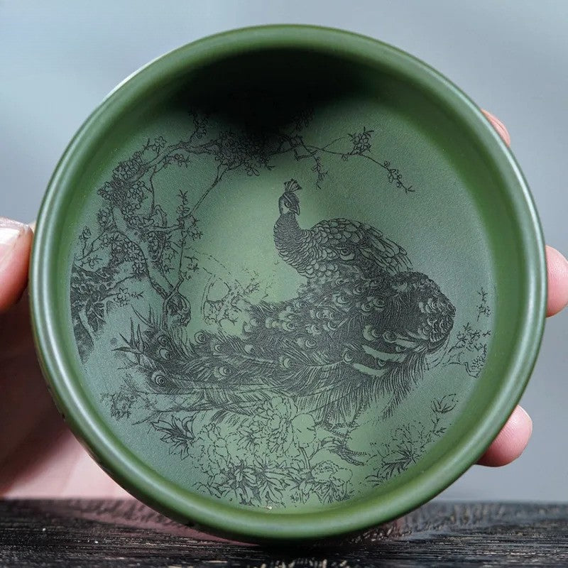 Yixing Purple Clay Peacock Fox Teacup Boutique Tea Bowl Tea-tasting Cup