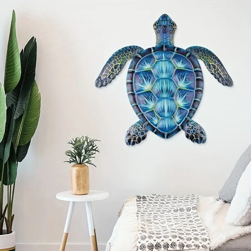 Blue Metal Sea Turtle Wall Decor Sea Life Turtle Decor Metal Wall Art Decoration