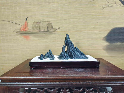 Natural Stone Mountain Stones Bonsai Suiseki Lingbi Stone White Home Design