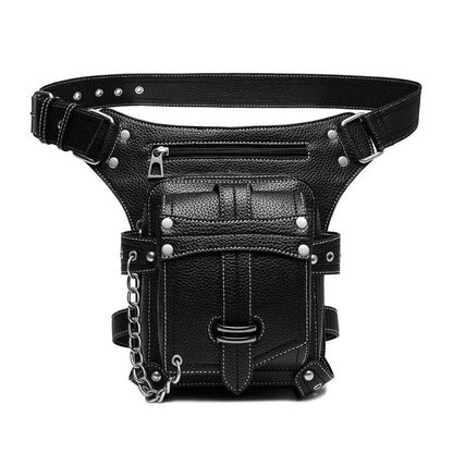 Lady's Leather Leg Drop Belt Bag Punk Rock Motorcycle Thigh Hip Waist Fanny Pack
