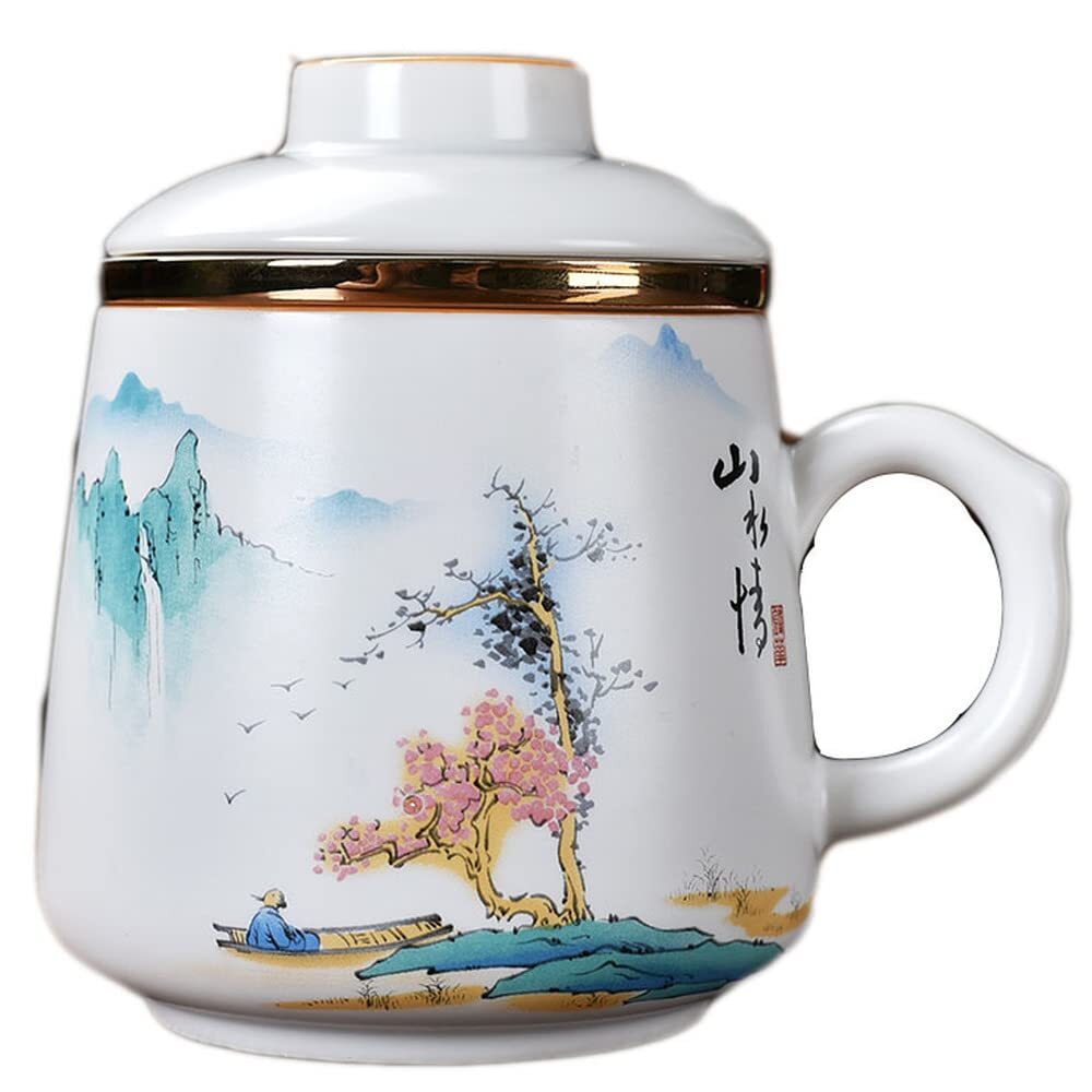 380ml Mug Ceramic Cup Tea Separation Water Cup Filter Tea Cup Kung Fu Tea Set
