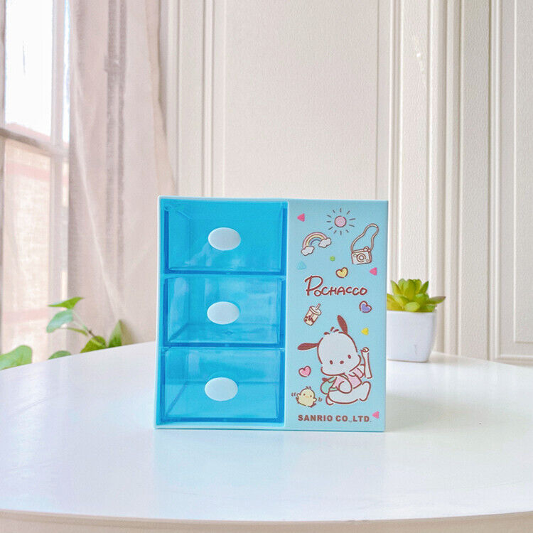 Cute Kuromi Girl Desktop Multi grid Cosmetics Storage Box Creative Pen Holder