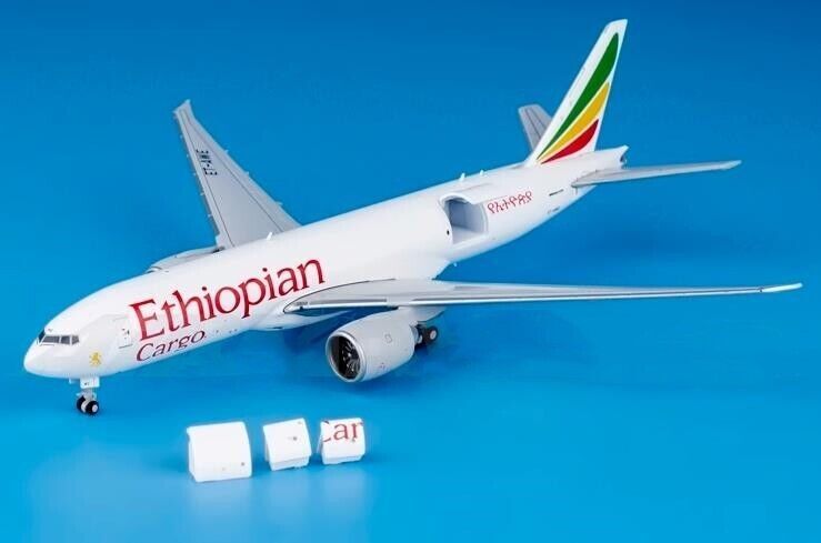 1:400 JC Wings Ethiopian Cargo BOEING 777-200F Airplane Diecast Aircraft Model