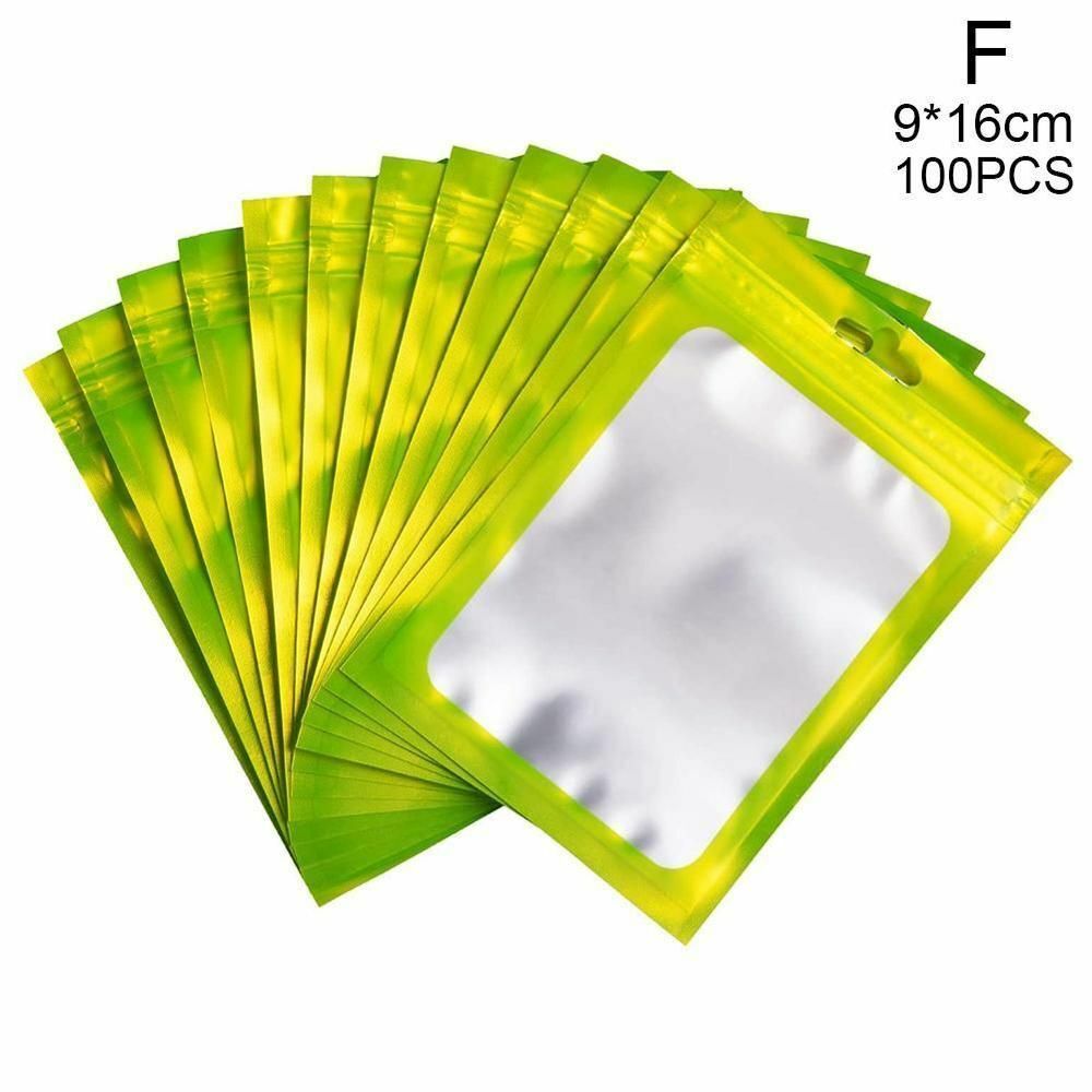 Cosmetic Bag 100pcs 4 Sizes Flat Bath Salt One Side Clear Mini Aluminum Foil Zip
