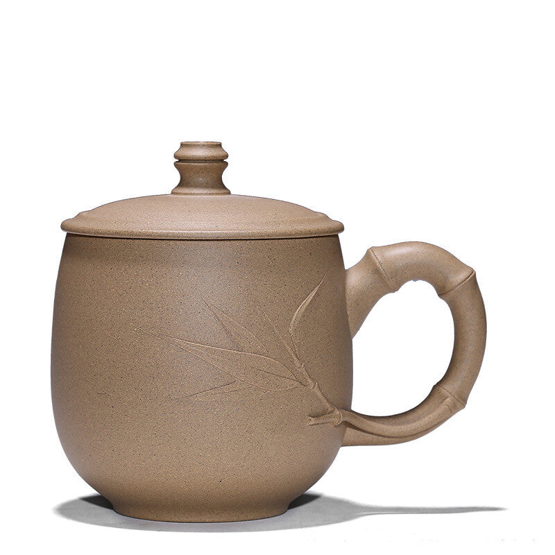 Authentic Yixing Zisha Sesame Duan Clay Teacup Infuser Cup Lid Saucer Office Mug