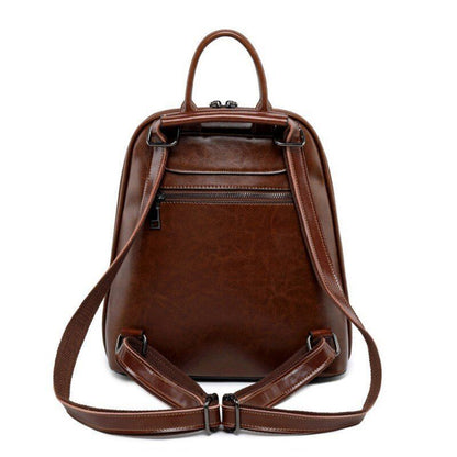 School backpack Genuine leather Purse Traveling Bags 26*10*28 CM Polyester Green