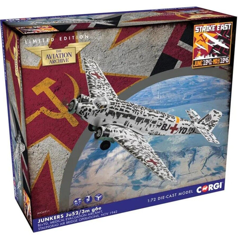 1:72 Corgi Junkers Ju-52/3M Air Ambulance Fighter Diecast Aircraft Plane Model