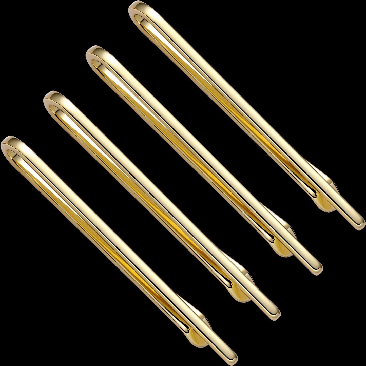 Men Tie Clip 4Pcs Set Stainless Steel Skinny Bar Gift Box Packed Wedding Jewelry