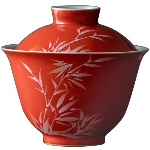 150ml Hand Painted Bamboo Gaiwan Ceramic Kung Fu Tea Set Tea Cup Bowl Tureen
