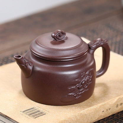Sold At A Loss Real Yixing Zisha Purple Clay Tea Pot Handmade Carved Dezhong Pot