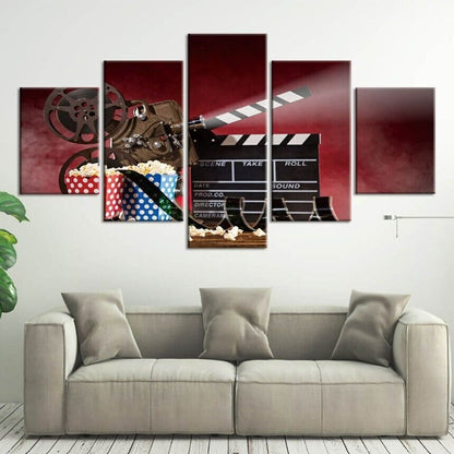 5Pcs Wall Art Canvas Painting Picture Home Decor Modern Abstract Movie Theatre