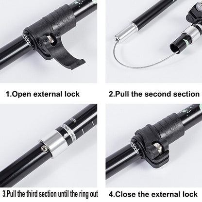 5-Section Folding Trekking Poles Nordic Walking Stick Hiking Telescopic Cane 1PC
