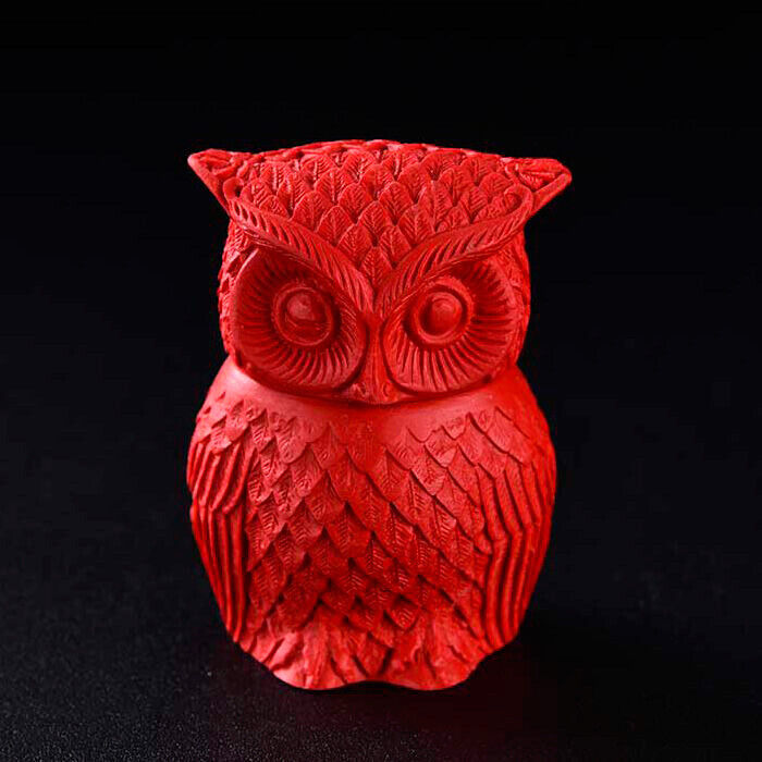 chinese lacquerware box Japan lacquerwork carved cute owl statue jewelry decor