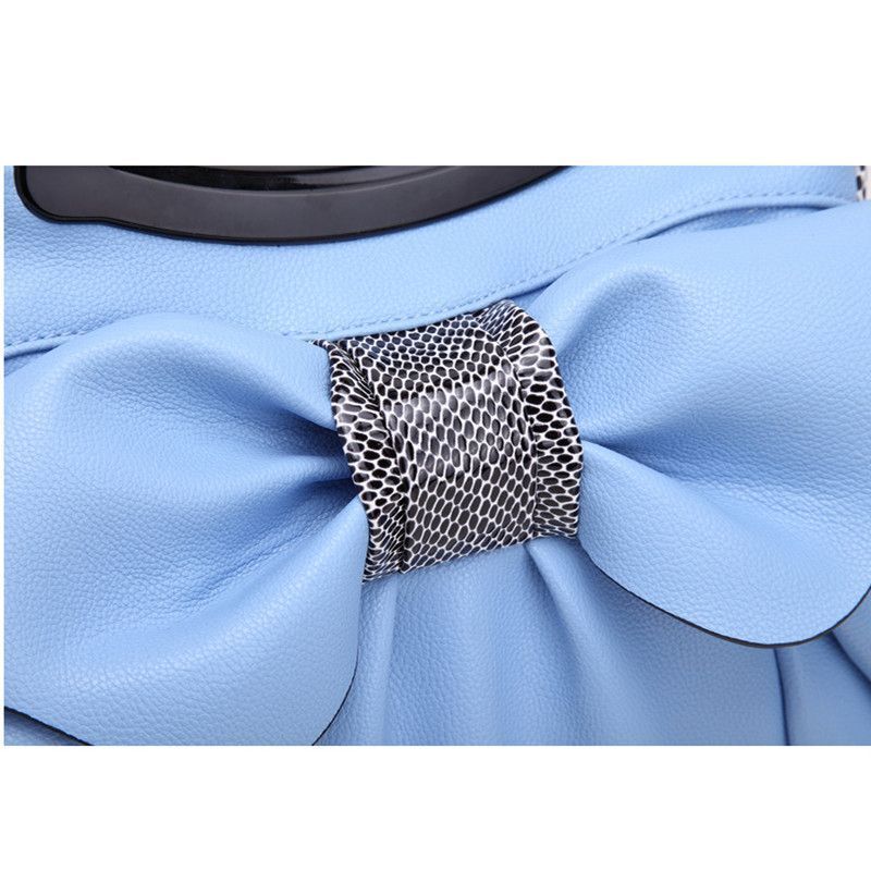 Bowknot Handbags Synthetic Leather Shoulder Messenger Bag Sweet Totes 34*15*26CM