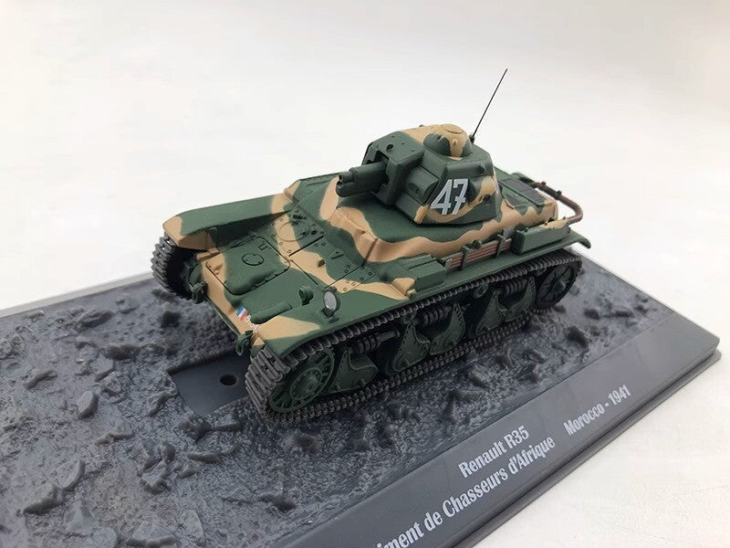 1:43 French Renault R35 Light Alloy Tank Finished Ornament Model Collection