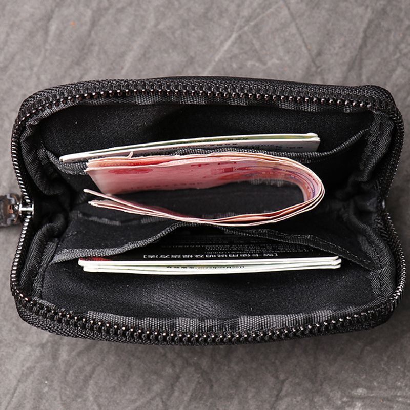 Genuine Leather Suitable Pocket Wallets Mini Zipper Small Purse Retro Key Holder