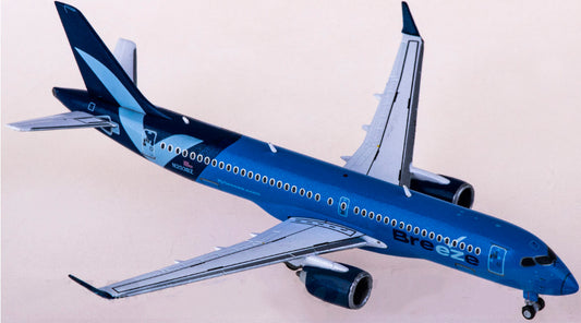1:400 Geminijets Breeze Airways Airbus A220-300 Passenger Airplane Diecast Model