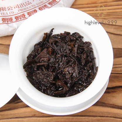 357g Ripe Pu'er Tea Cake Yunnan Menghai Aged Ancient Tree Compressed Leaf Tea