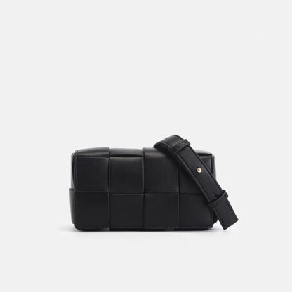 Mini Woven Real Leather Belt Bag Crossbody Sling Fanny Waist Pack Chain Clutch
