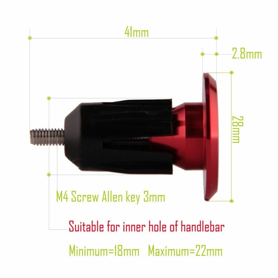 Handlebar Cap Road Mountain Bike Bicycle End Plugs Inflated Aluminum Alloy Lock