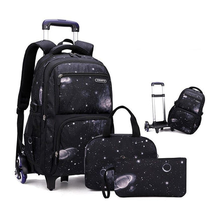 School Bag Wheels School Backpack Wheeled Bag Students Bags Boys Travel Luggage