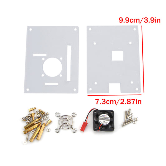 Arcylic Clear Case Box Enclosure Fan Heatsink For Raspberry Pi 3/2 Model B/B+ A