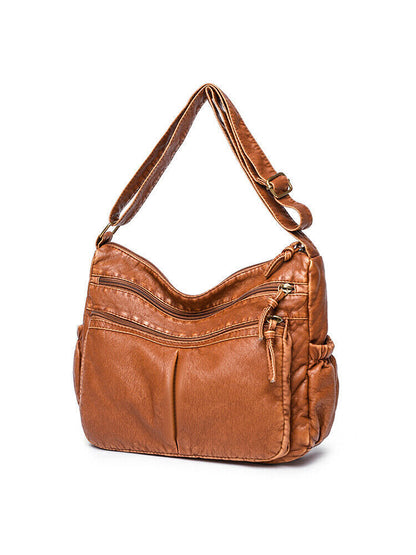 Women Bags Shoulder Bag Leather Handbags Shoulder Crossbody Classic Pack Brown
