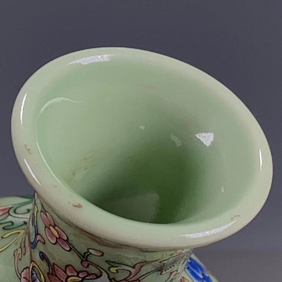 Vintage Exquisite Chinese Porcelain Painted Hundred Flower Pattern Vase 14.5cm