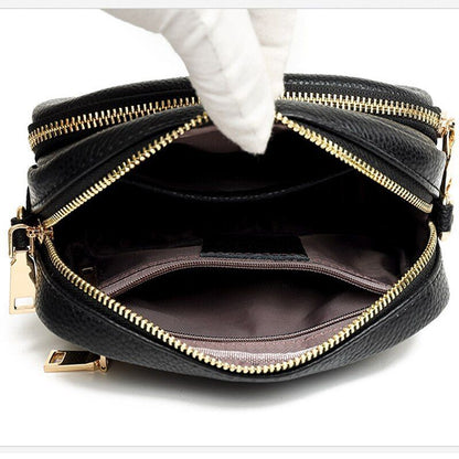 Shell Purse Handbag Genuine Leather Vintage Messenger Shoulder Bag 19*14*7.5 CM