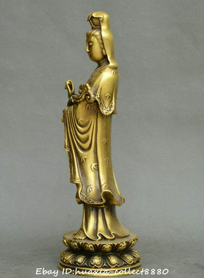 Chinese Tibet Buddhism Old Bronze Ruyi Guanyin Kwan-yin Avalokitesvara Statue