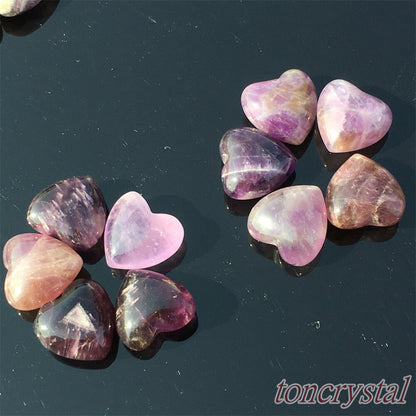 10pc Natural dreamy amethyst mini heart Carved quartz crystal skull healing gift