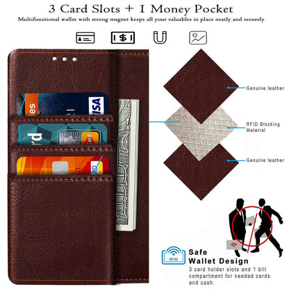 For Samsung Galaxy S22/Ultra/+ 5G Case, Shockproof Leather Cover +Tempered Glass