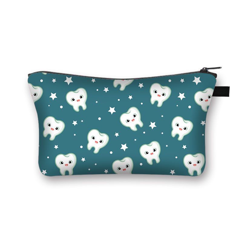 Cartoon Print Cosmetic Case Makeup Bag Organizer Travel Storage Purse 15*13*21CM