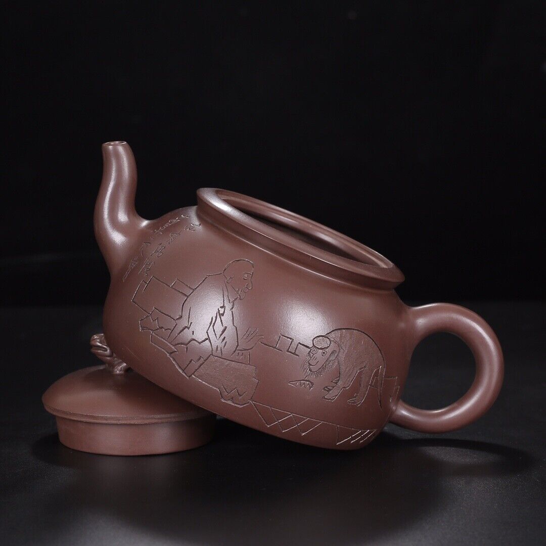 Chinese Yixing Zisha Clay Handmade Exquisite Teapot （纳财 底款：顾景舟，范曾）