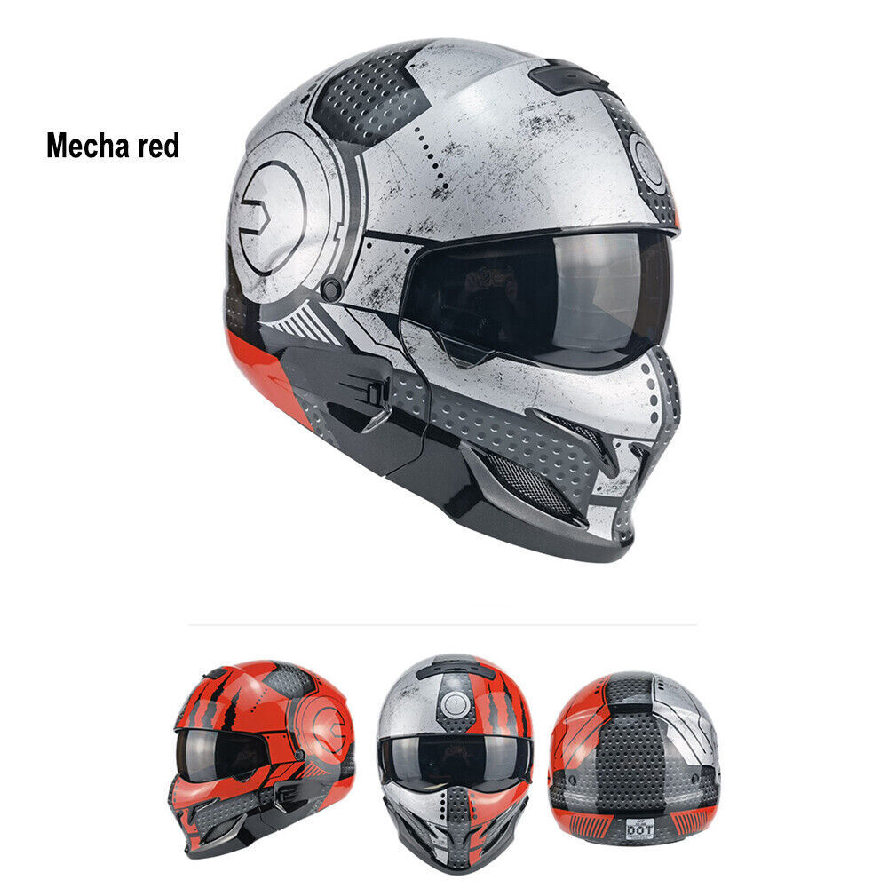 Open Face Full Face Helmet Motorcycle Helmet for Street Bike Cruiser Scooter DOT