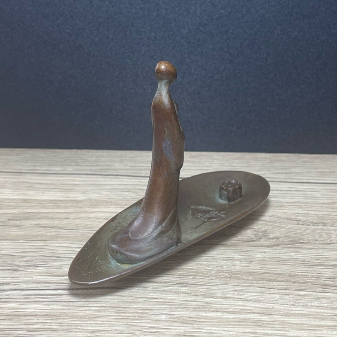 Enlightenment Zen Buddha Incense Holder Metal Cast Boat Stick Incense Tray