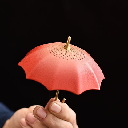Creative Tea Accessories Ceramic Filter Net Umbrella Shape Pottery Tea Strainer