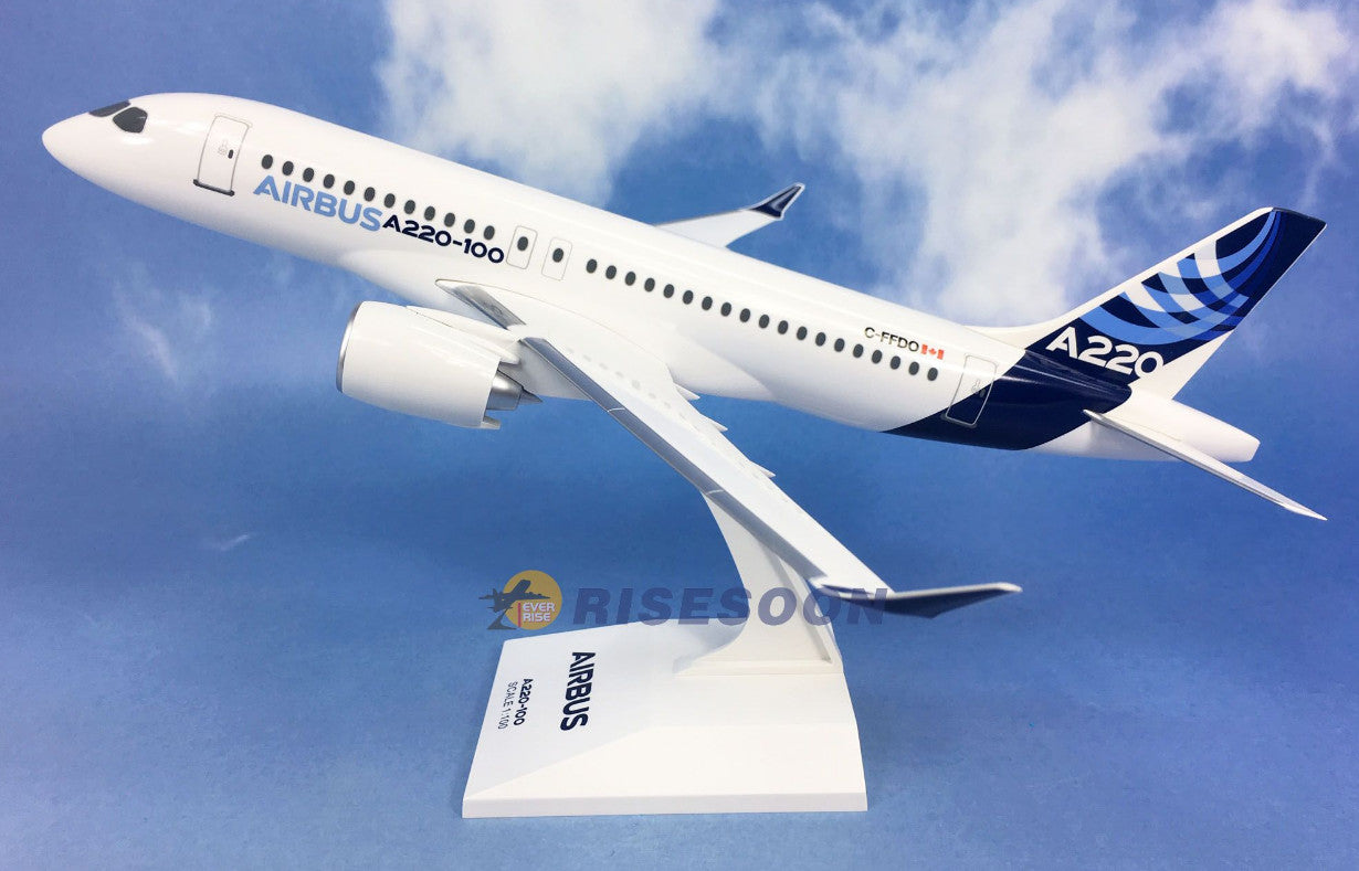 36CM 1:100 Risesoon AIRBUS A220-100 Passenger Airplane ABS Plastic Plane Model