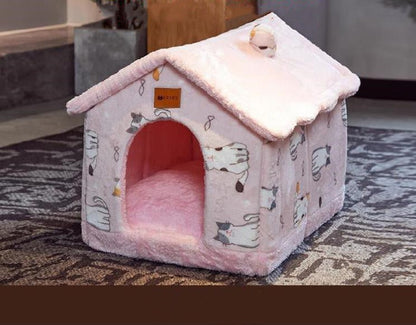 Sleep Kennel Pet Nest Warm Removable Cave Bed