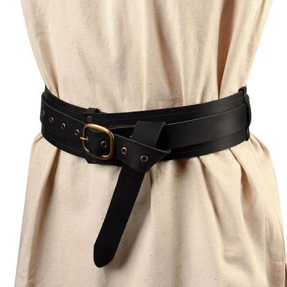 Women Belts PU Leather Vintage Knight Gothic Medieval Buckles Costume Waistbands
