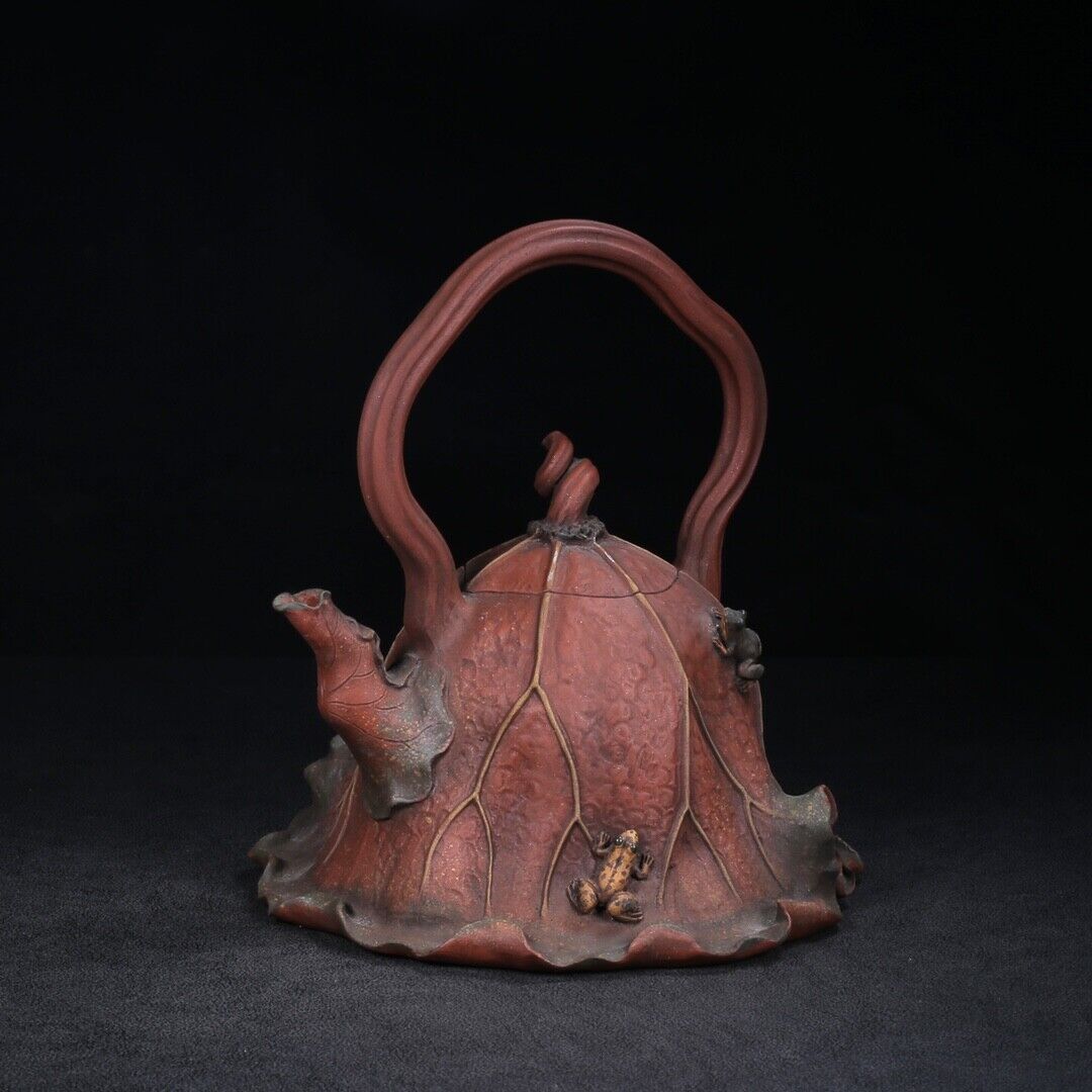 Chinese Yixing Zisha Clay Handmade Exquisite Teapot （荷叶 底款：汪寅仙）