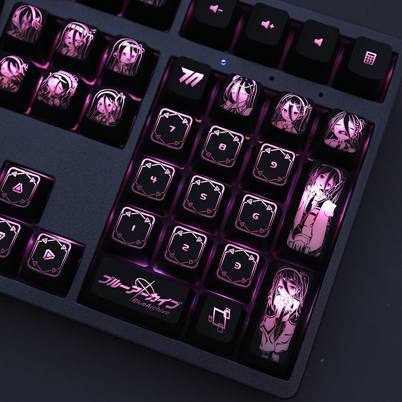 New Arisu Blue Archive Key Cap Set PBT Backlit Keycaps OEM F/Mechanical Key