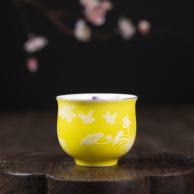 60ml One Cup Porcelain Kungfu Tea Cup Handpainted Ceramic Chinese Master Cup New